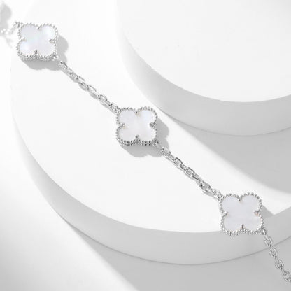 [Topon Jewelry]CLOVER 10 MOTIFS WHITE MOTHER OF PEARL NECKLACE