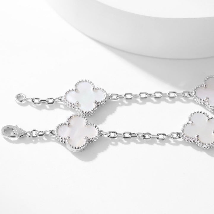 [Topon Jewelry]CLOVER 10 MOTIFS WHITE MOTHER OF PEARL NECKLACE