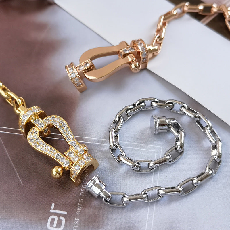 [Topon Jewelry]FORCE LARGE HORSESHOE CLASP  METAL BRACELET