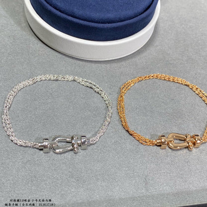 [Topon]FORCE SMALL HORSESHOE  DIAMOND CHAIN ROPE BRACELET