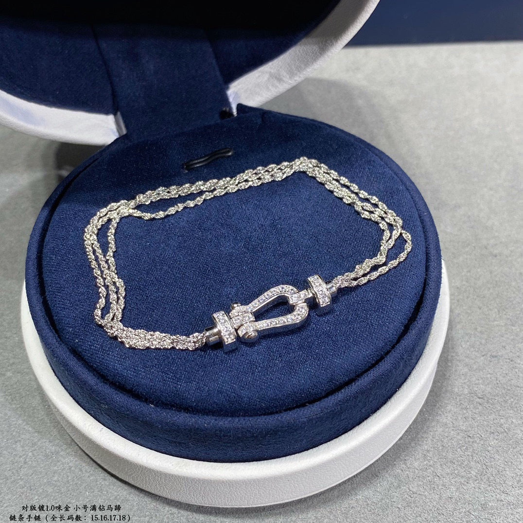 [Topon Jewelry]FORCE SMALL HORSESHOE  DIAMOND CHAIN ROPE BRACELET