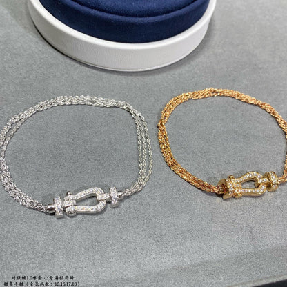 [Topon Jewelry]FORCE SMALL HORSESHOE  DIAMOND CHAIN ROPE BRACELET