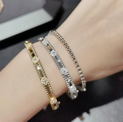 [Topon Jewelry]CLOVER BRACELET 4MM DIAMONDS