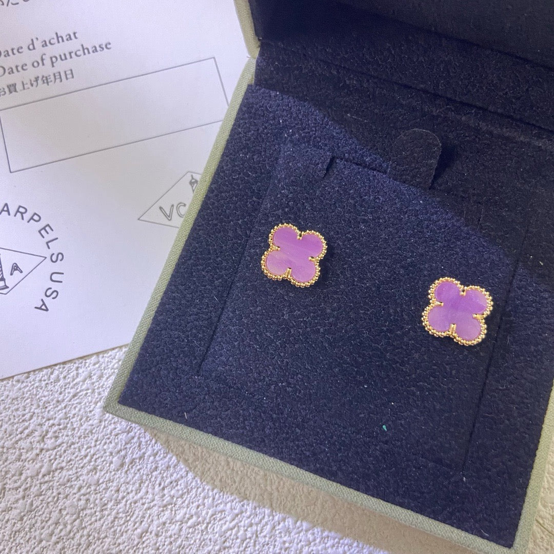 [Topon]CLOVER MINI 9.5MM  PURPLE VIOLET EARRINGS