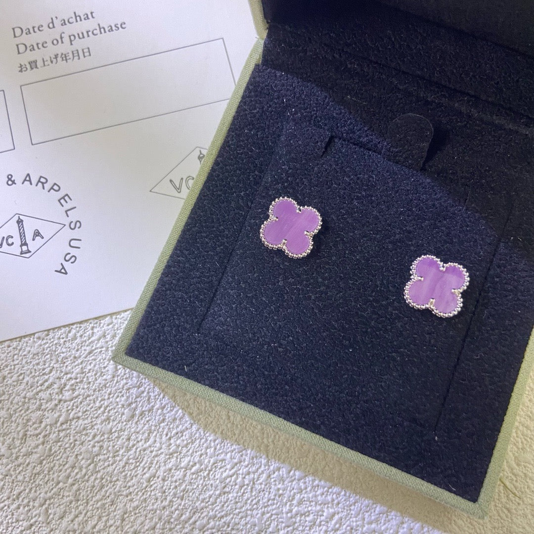 [Topon]CLOVER MINI 9.5MM  PURPLE VIOLET EARRINGS