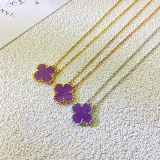 [Topon]CLOVER 15MM  PURPLE VIOLET NECKLACE