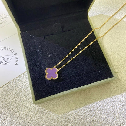 [Topon]CLOVER 15MM  PURPLE VIOLET NECKLACE