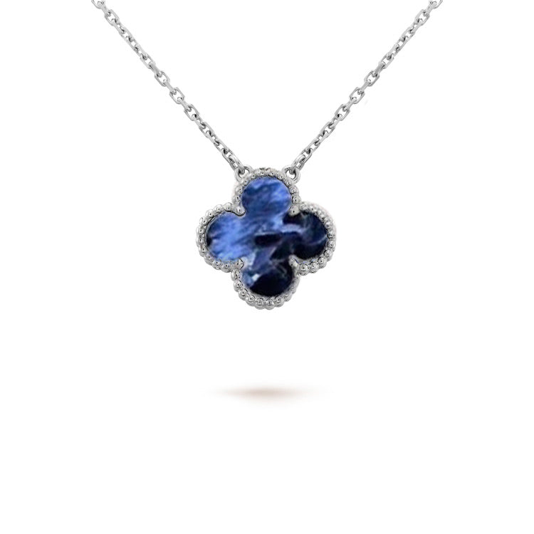 [Topon]CLOVER 15MM PIETERSITE NECKLACE SILVER