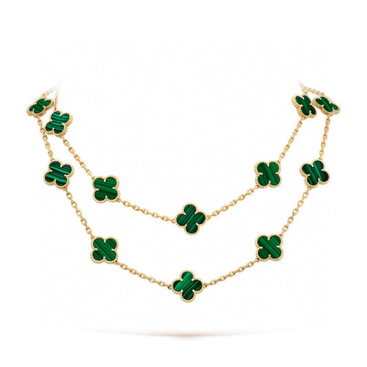 [Topon Jewelry]CLOVER 20 MOTIFS MALACHITE GOLD