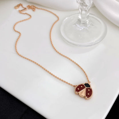 [Topon Jewelry]LUCKY  CARNELIANS LADYBUG NECKLACE