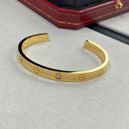 [Topon]LOVE BRACELET 6.1MM 1 DIAMOND OPEN CUFF