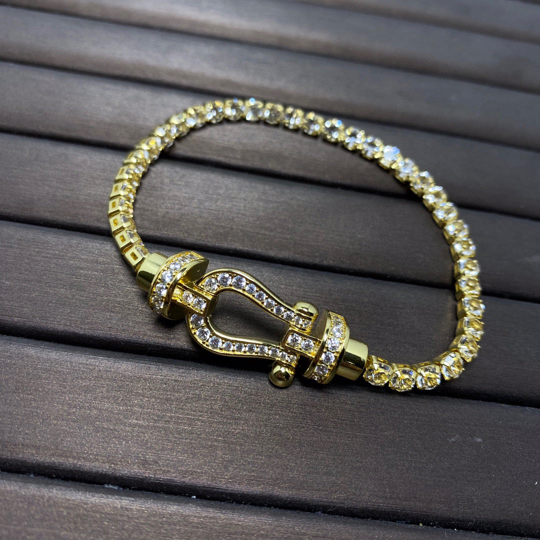 [Topon Jewelry]FORCE  LARGE HORSESHOE FULL DIAMOND TENNIS BRACELET