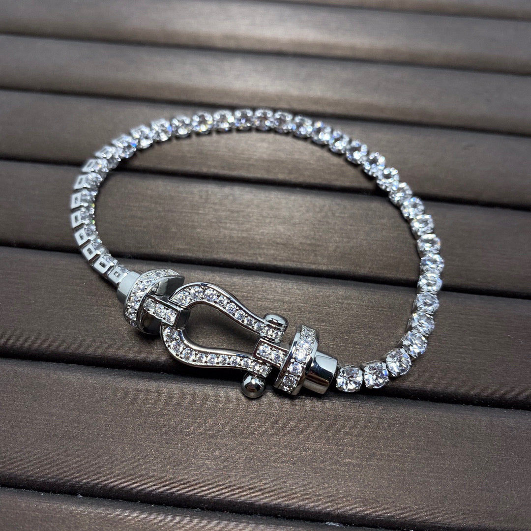 [Topon Jewelry]FORCE  LARGE HORSESHOE FULL DIAMOND TENNIS BRACELET