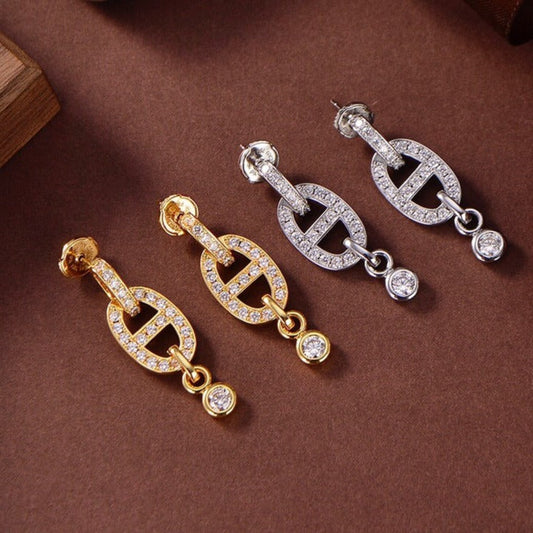 [Topon Jewelry]HM CHAINE DIAMOND EARRINGS