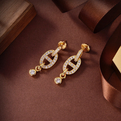 [Topon Jewelry]HM CHAINE DIAMOND EARRINGS