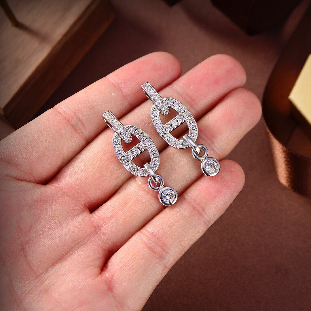 [Topon Jewelry]HM CHAINE DIAMOND EARRINGS