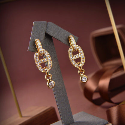 [Topon Jewelry]HM CHAINE DIAMOND EARRINGS