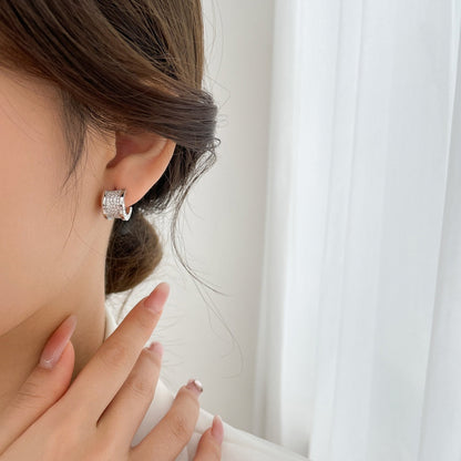 [Topon Jewelry]ZERO 1 DIAMOND PAVED EARRINGS