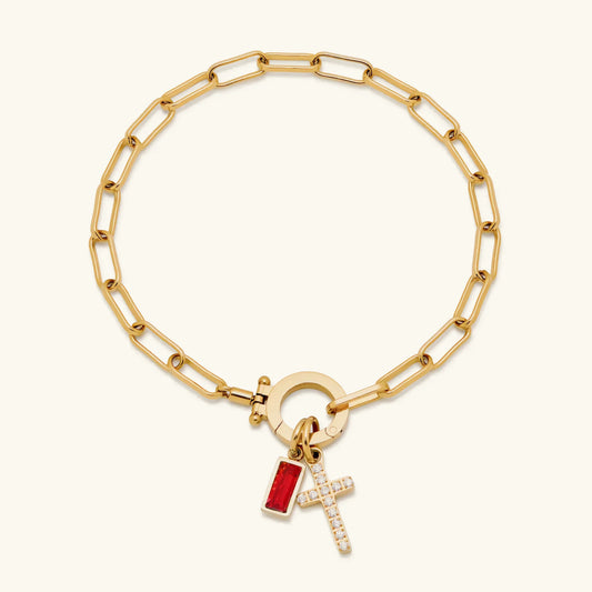 [Topon]Annabella Birthstone Cross Bracelet