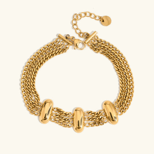 [Topon]Kathleen Layered Chain Gold Bracelet