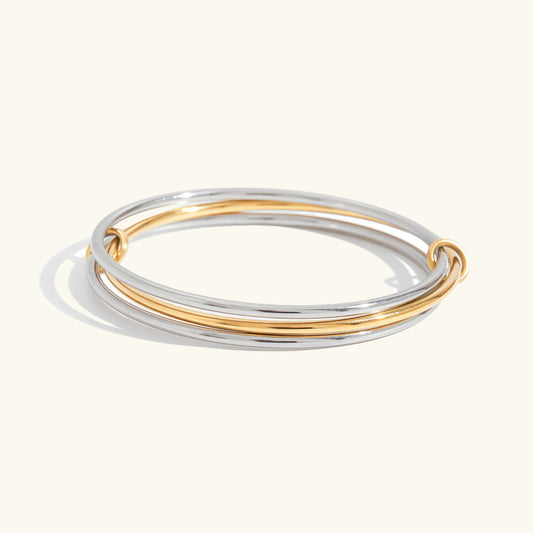 [Topon]Romina Two Tone Stacked Bracelet