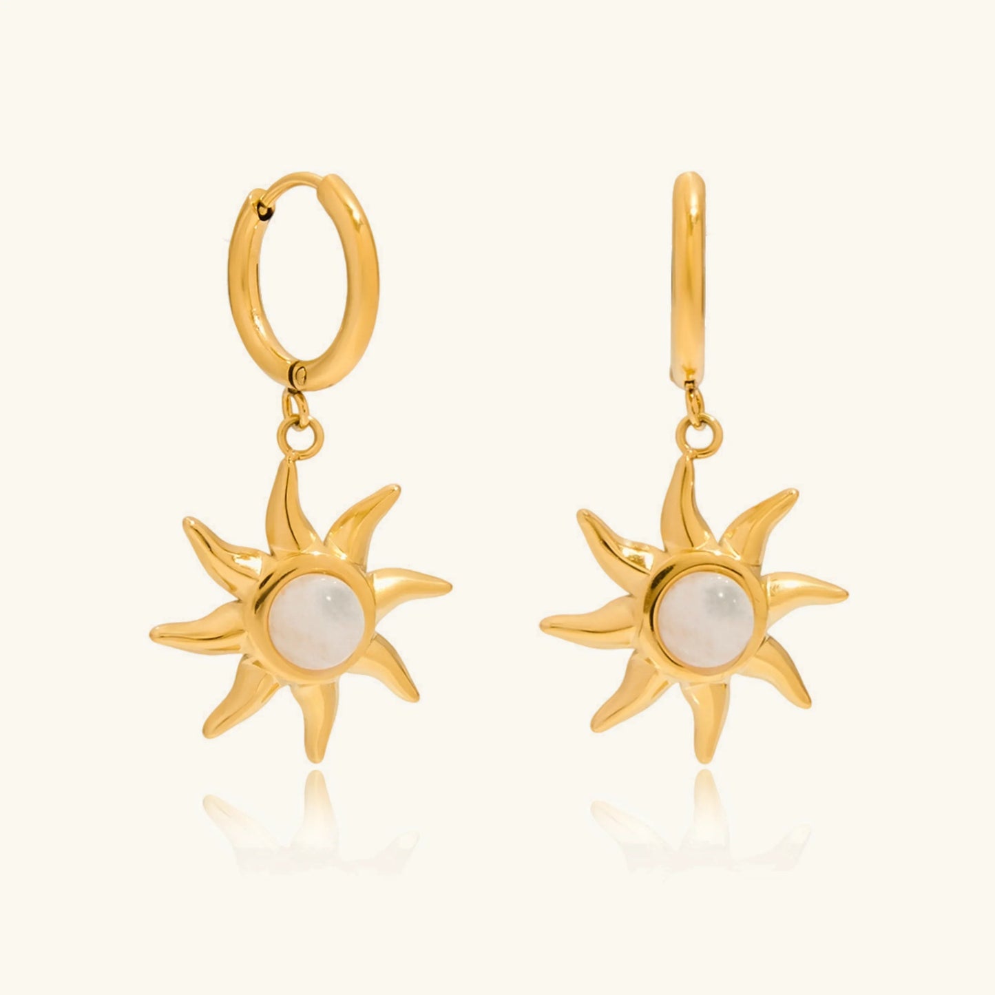 [Topon]Helia Sun-shaped Moonstone Earrings