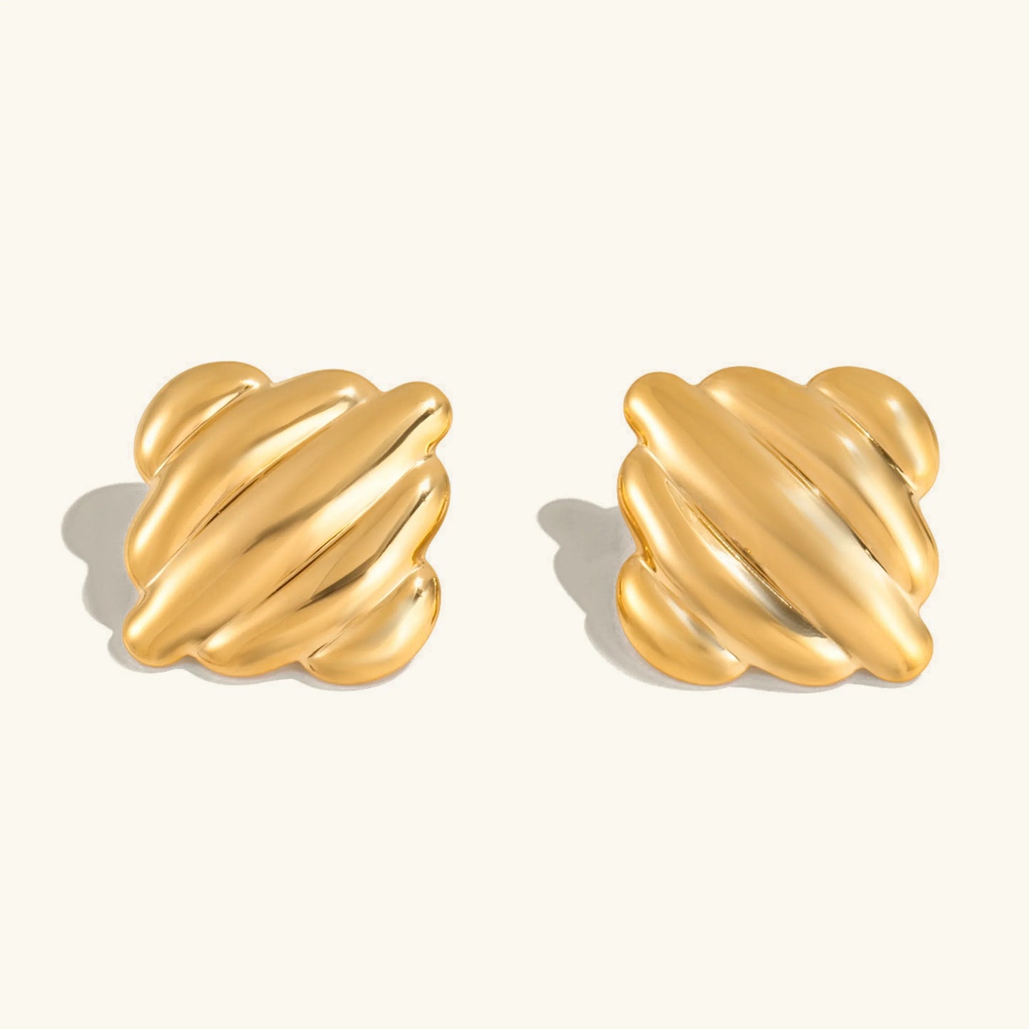 [Topon]Maxine Rippled Gold Earrings