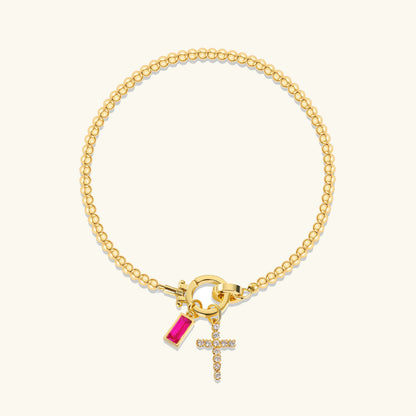 [Topon]Amalia Birthstone Cross Bracelet