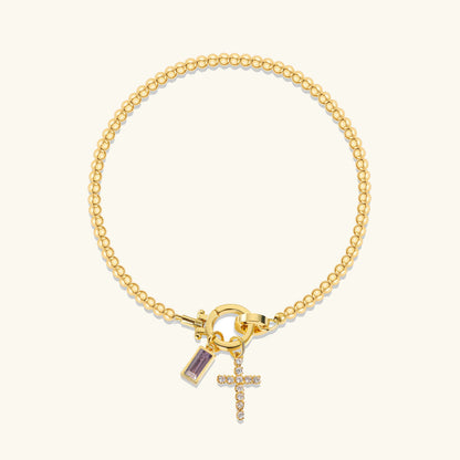 [Topon]Amalia Birthstone Cross Bracelet