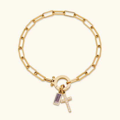[Topon]Annabella Birthstone Cross Bracelet