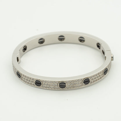 [Topon Jewelry]LOVE BRACELET 6.1MM DIAMOND-PAVED CERAMIC