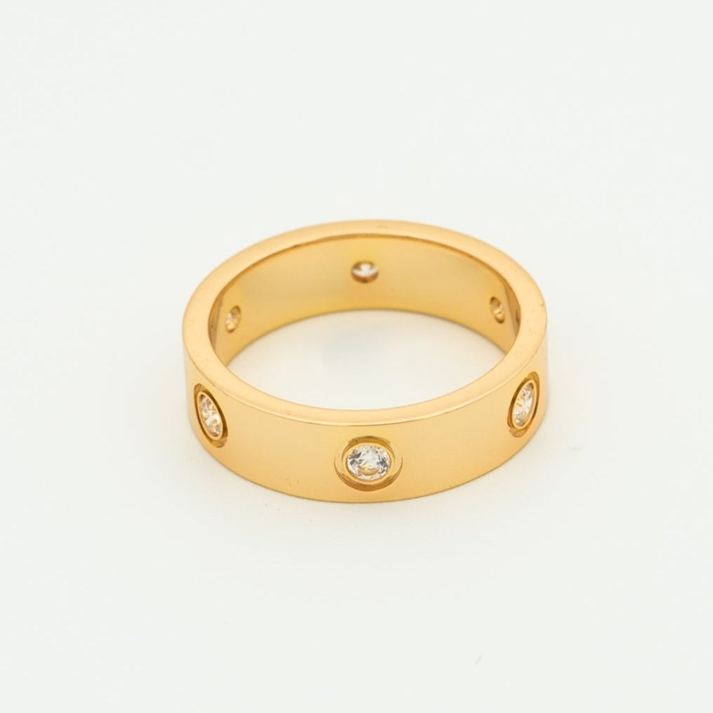 [Topon Jewelry]LOVE RING 5.5MM 6 DIAMONDS PINK GOLD