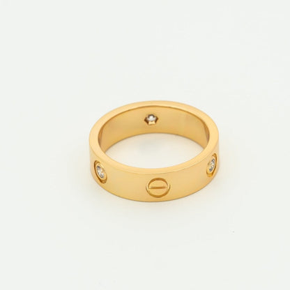 [Topon Jewelry]LOVE RING 5.5MM 3 DIAMONDS PINK GOLD