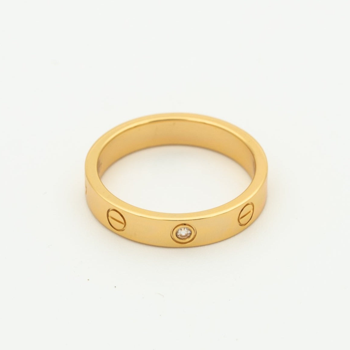 [Topon Jewelry]LOVE RING 4MM 1 DIAMOND PINK GOLD