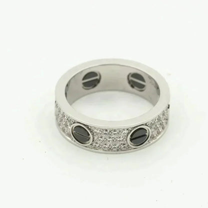 [Topon Jewelry]LOVE RING 5.5MM DIAMONDS PAVED CERAMIC