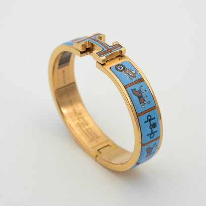 [Topon Jewelry]H PINK GOLD BRACELET BLUE CERAMIC