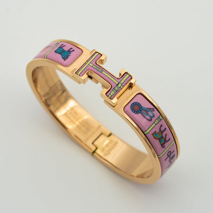 [Topon]H PINK GOLD BRACELET PINK CERAMIC