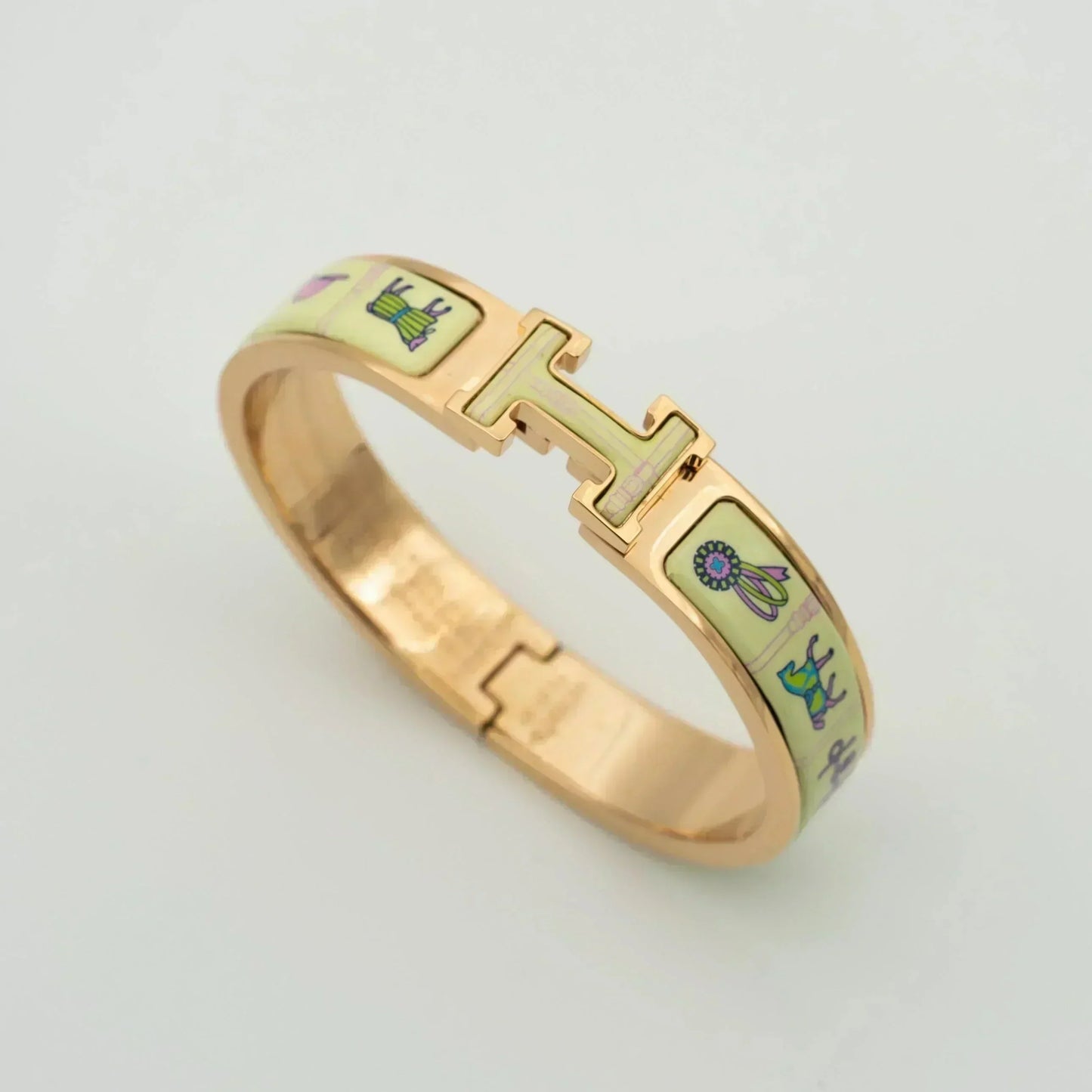 [Topon]H PINK GOLD BRACELET CREAM CERAMIC