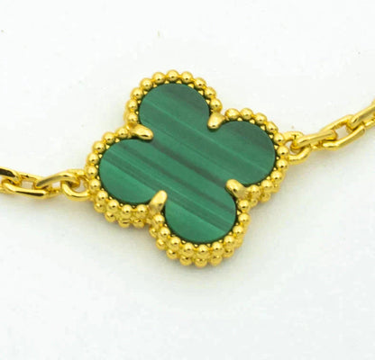 [Topon Jewelry]CLOVER  5 MOTIF MALACHITE DIAMOND BRACELET