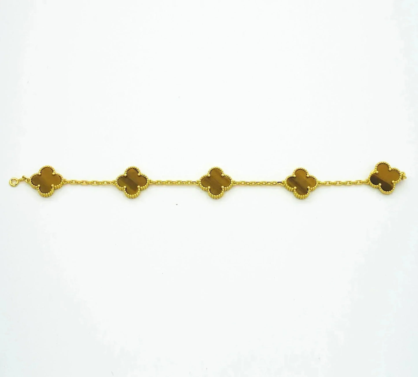 [Topon Jewelry]CLOVER  5 MOTIFS TIGER EYE BRACELET