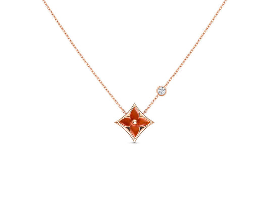 [Topon Jewelry]STAR NECKLACE PINK GOLD 1 DIAMOND