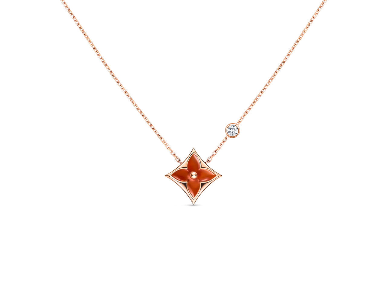 [Topon]STAR NECKLACE PINK GOLD 1 DIAMOND