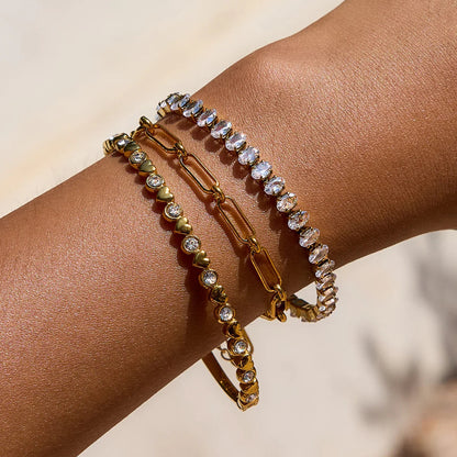 [Topon]Avaria Oval Cut Tennis Bracelet