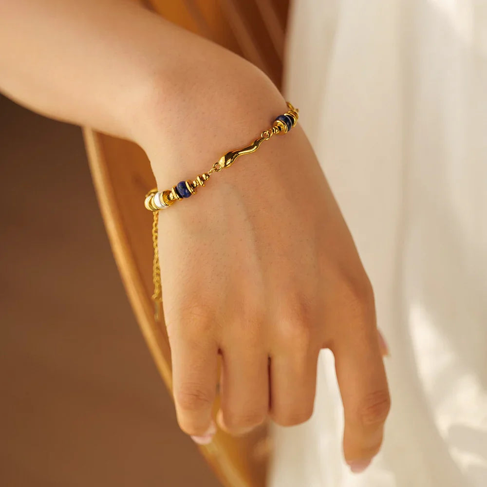 [Topon]Quintessa Layered Chain Pearl Bracelet