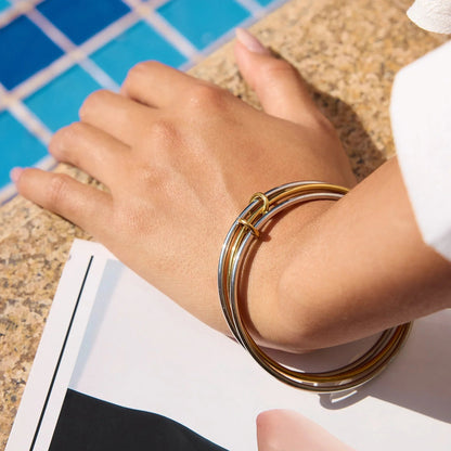 [Topon]Romina Two Tone Stacked Bracelet