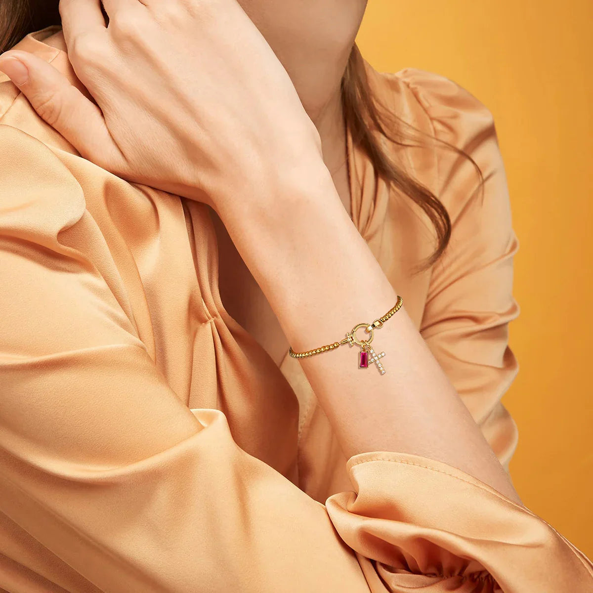 [Topon]Amalia Birthstone Cross Bracelet
