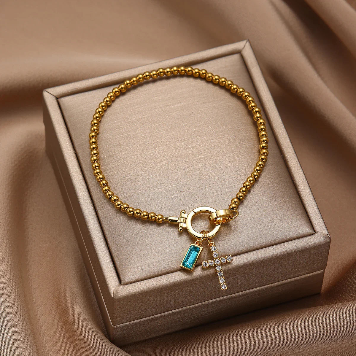 [Topon]Amalia Birthstone Cross Bracelet
