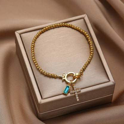 [Topon]Amalia Birthstone Cross Bracelet