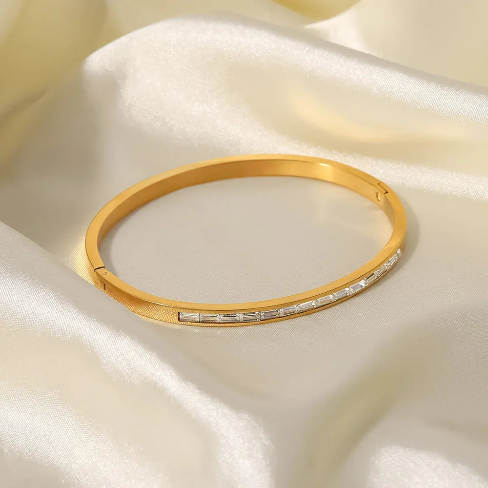 [Topon]Grace Gold Diamond Bangle