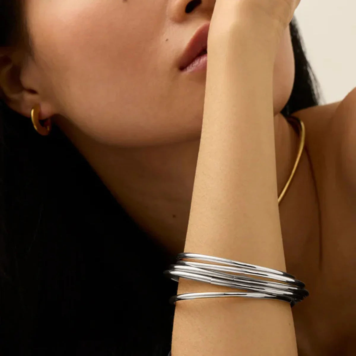 [Topon]Shannon Gold Bangle Set